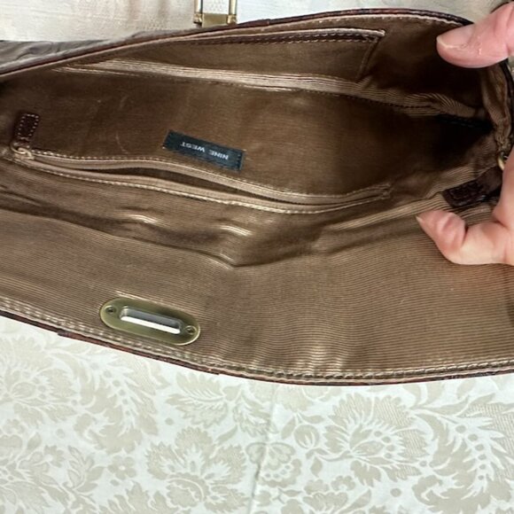 Nine West Tooled Leather Clutch / Shoulder Bag – 2-Way Style - Picture 6 of 13